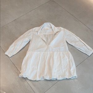 Maeve Crisp White Button-Up Shirt